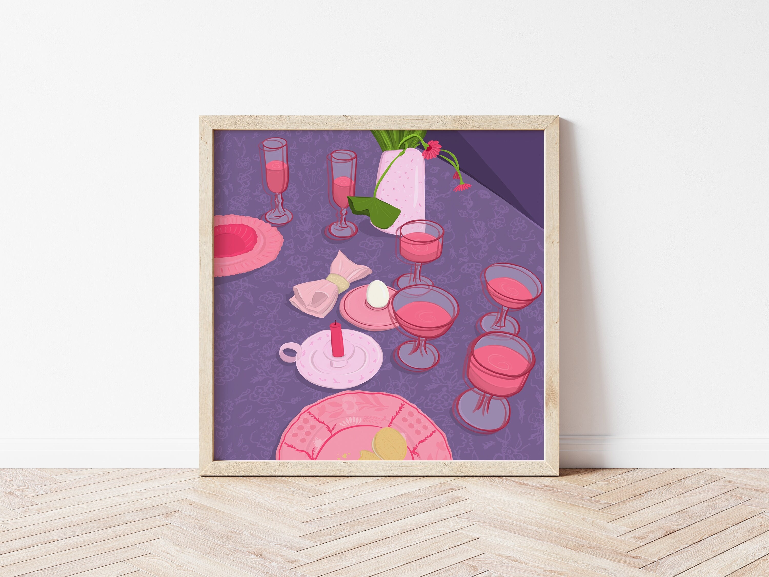 Lila Cocktail Druck Stillleben Quadrat Druck Küche Wanddeko - Etsy.de