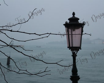 Venice Lamp in the Mist - Photographic Print