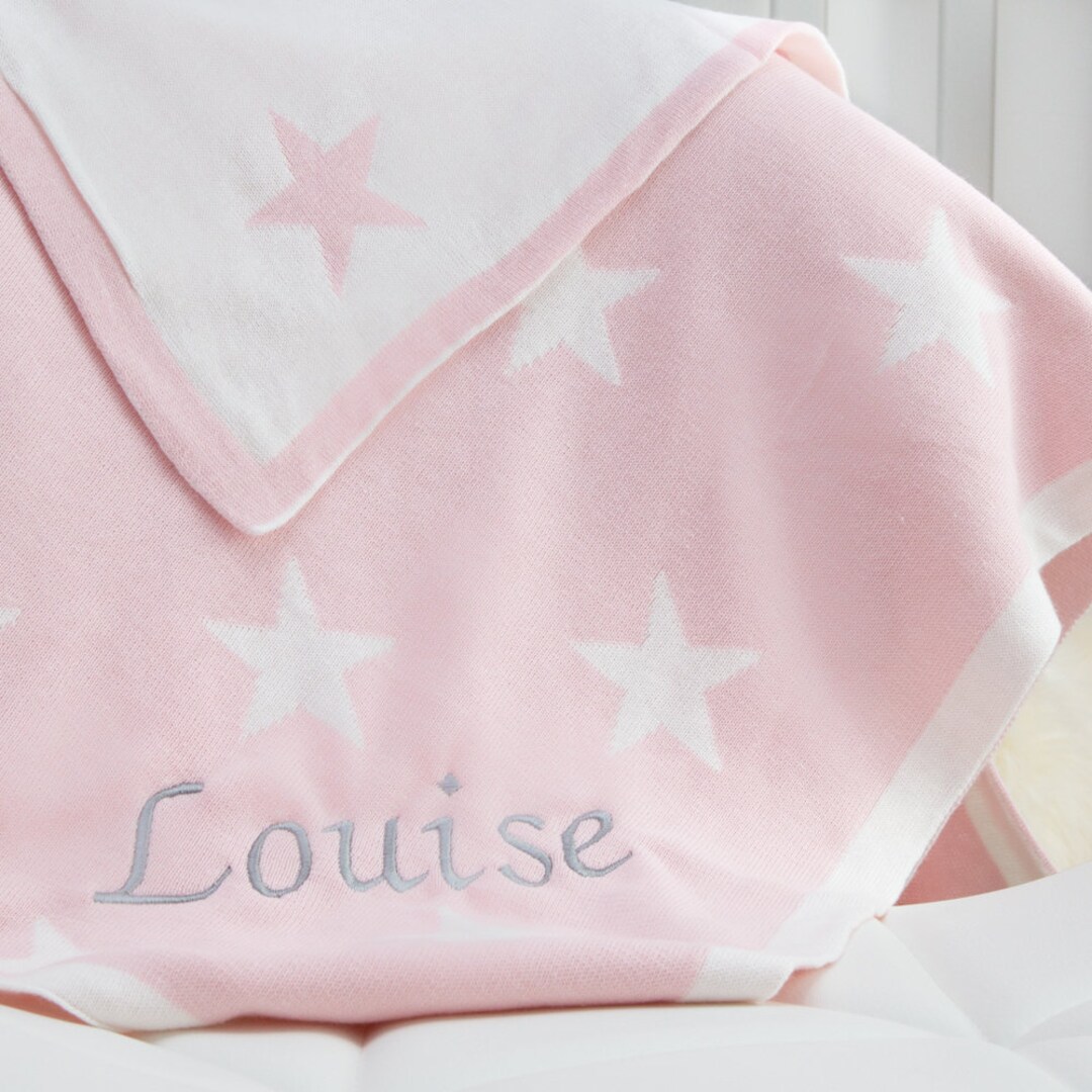 Personalised Blanket Little Stars Pink Baby Shower Gift Custom Baby Blanket Custom New Born Gift Child s Room Etsy Canada