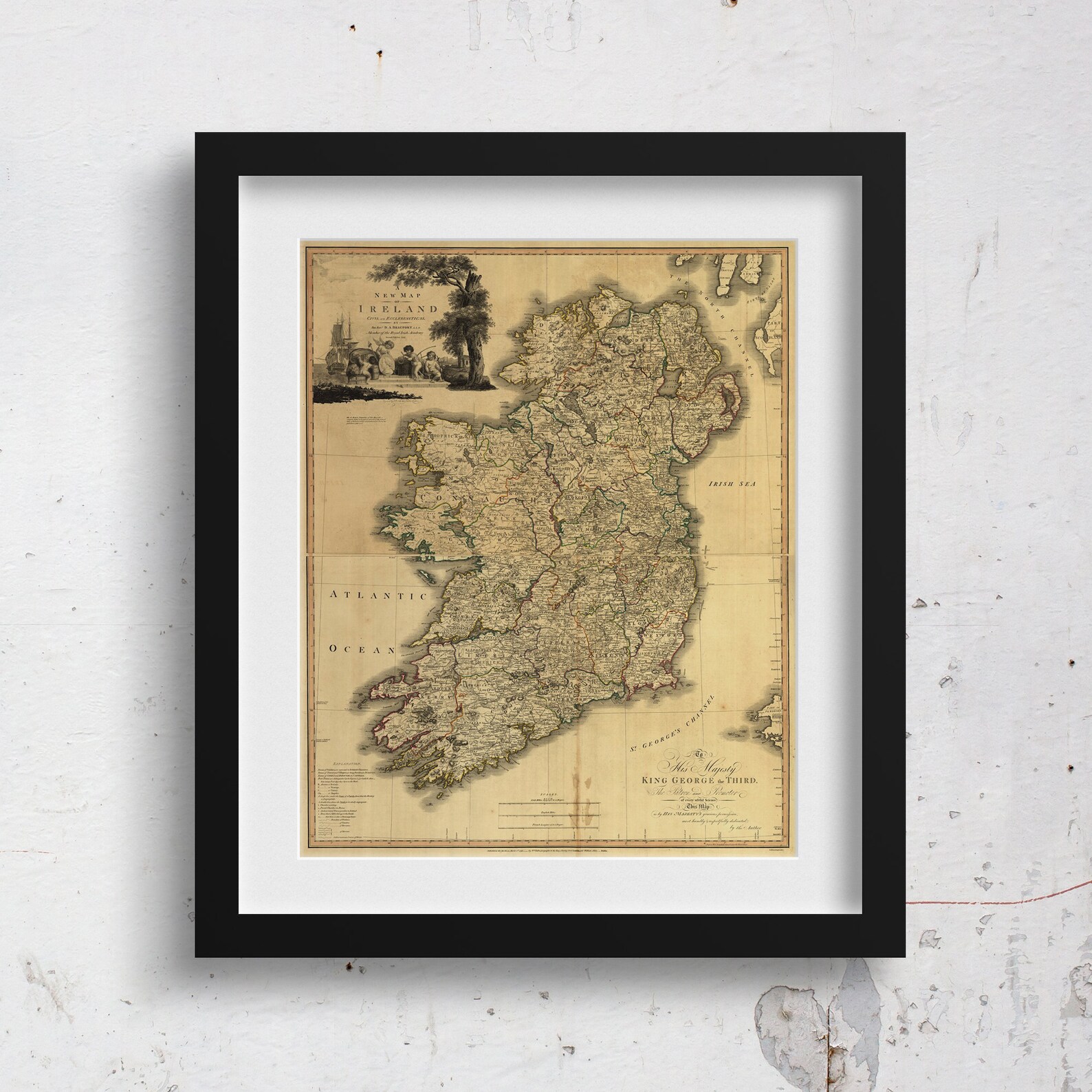 Big Old Map of Ireland Vintage Map Wall Decor Digital Map | Etsy