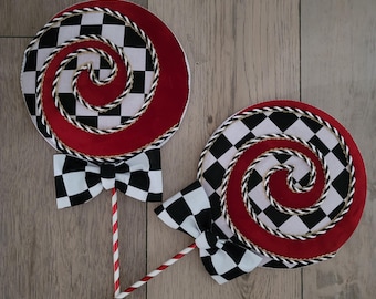 Set of 2, Nutcracker, lollipops, fake bake, Christmas decor, wreath attachment, swag, Christmas home decor, front door, hanger, Candy