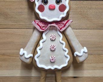 Cinnamon, Gingerbread doll, Gingy, Fake bake, Christmas attachment, wreath attachment, Christmas decor, Gingerbread decor, tree decor