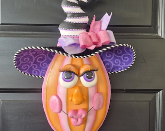 Simply Gourd-geous, Halloween decor, wreath attachment, Fall, tree, whimsical, pumpkin, door hanger, wall, swag