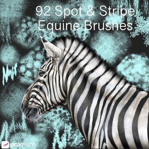 Paquete de cepillos Procreate 92 Horse Spots & Stripes para pelajes realistas