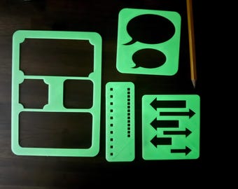 Plantillas que brillan en la oscuridad / Plantillas para diario impresas en 3D / Un gran regalo para estudiantes, periodistas y oficinistas