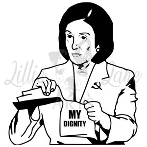 Nancy Pelosi - déchirer sa dignité / Fichier vectoriel PNG jpg EPS SVG pour Cricut ou Silhouette Mono