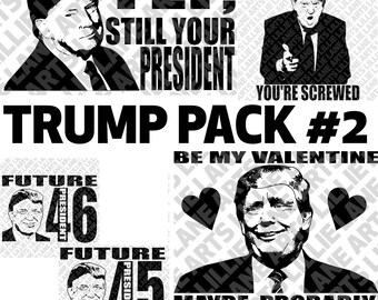 El paquete Donald Trump - Edición 2 / SVG png jpg EPS Archivo Clipart Vector para Cricut o Silhouette