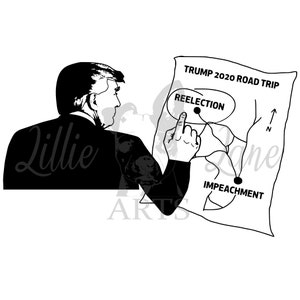 Donald Trump - 2020 Road Trip / PNG jpg EPS SVG Arquivo Clipart Vetor para Cricut ou Silhueta