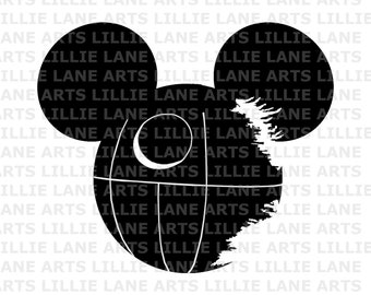 Mickey Mouse Death Star Monogram / SVG File Clipart Vector for Cricut or Silhouette