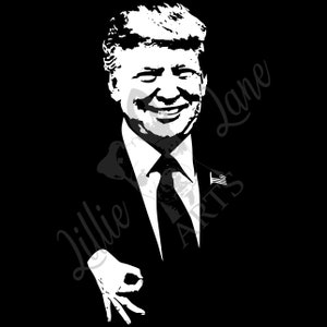 Donald Trump - Giving the Ball Gazer / PNG jpg EPS SVG File Clipart Vector for Cricut or Silhouette