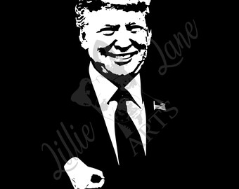 Donald Trump - Dar la pelota al observador / PNG jpg EPS SVG Archivo Clipart Vector para Cricut o Silhouette