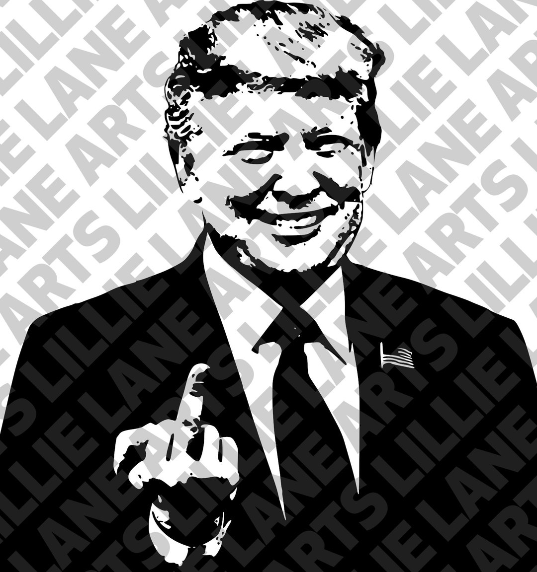 Donald Trump Giving the Middle Finger / SVG File Clipart Vector for Cricut or Silhouette Etsy