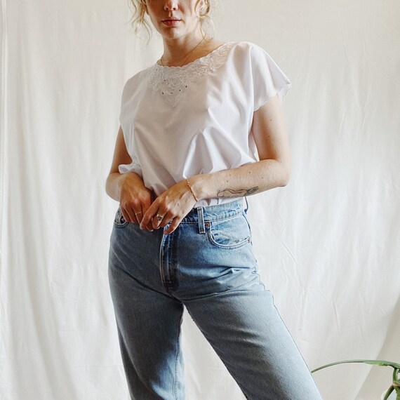 Vintage boxy embroidered blouse