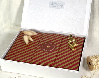 Tissue Paper Christmas Stripes Gold Red 50 x 70 cm, Pack Silk, Gift Wrapping Paper, Gift Wrapping, Etsy Seller