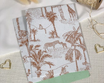 Paper bags jungle, vintage gift bags, gift wrapping, flatbag, children's birthday