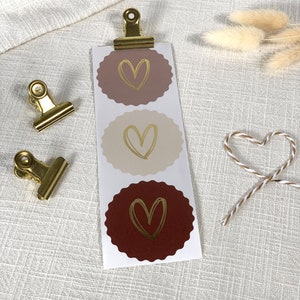Aufkleber-Set Herz mit Goldeffekt,Sticker, Geschenkaufkleber