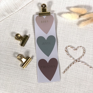 Aufkleber Herz Baby Junge Mädchen, Geburt, Sticker, Herzform Geschenkaufkleber, Verpackung