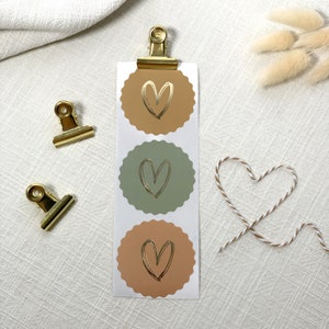 Aufkleber-Set Herz mit Goldeffekt,Sticker, Geschenkaufkleber
