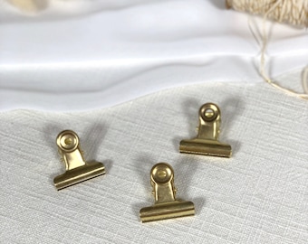 Clips clips gold, set of 5, 3 sizes (small, medium, large), decorative clips