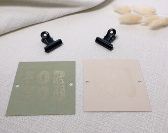 Gift tag Foryou 2-Set gold, square