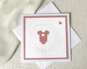 handmade card for the birth of a girl, congratulations card for birth, packaging, cash gift