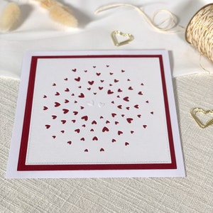 Hochzeitskarte mit Herzen, Hochzeitskarte, Karte zur Hochzeit, Hochzeit, Hochzeitsgeschenk, Glückwunschkarte, Geldgeschenk