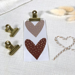 Aufkleber Herz mit Goldeffekt, Sticker, Herzform Geschenkaufkleber, Verpackung