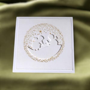 Weihnachtskarte handgefertigt, Engel gold, Pop Up Karte, handgemacht, schlichte Weihnachtskarte, Weihnachtskarte, Grußkarte zu Weihnachten