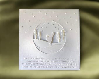 Christmas card 15x15 cm • Sternthaler card • white 3D folding card • winter landscape • embossed Christmas card • handmade card with envelope