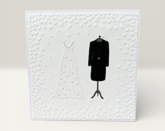 Wedding card for the wedding • Wedding dress and suit • 3D effect • Handmade greeting card • Simple & elegant