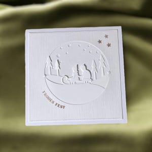 Weihnachtskarte handgemacht, Pop Up Karte, schlichte Weihnachtskarte, Weihnachtskarte unifarben, Grußkarte zu Weihnachten