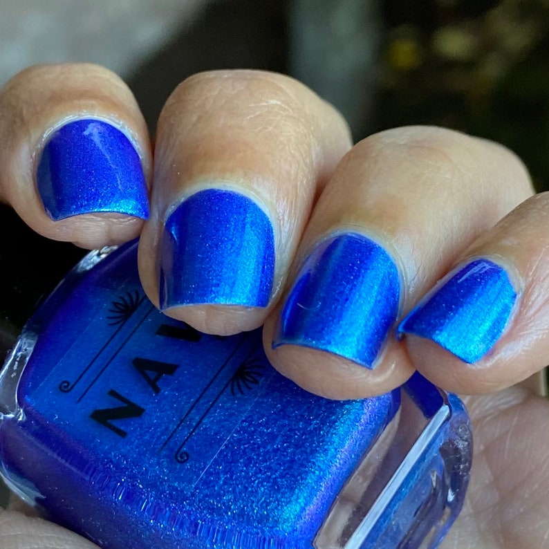 Blue wave periwinkle blue nail polish with duochrome etsy