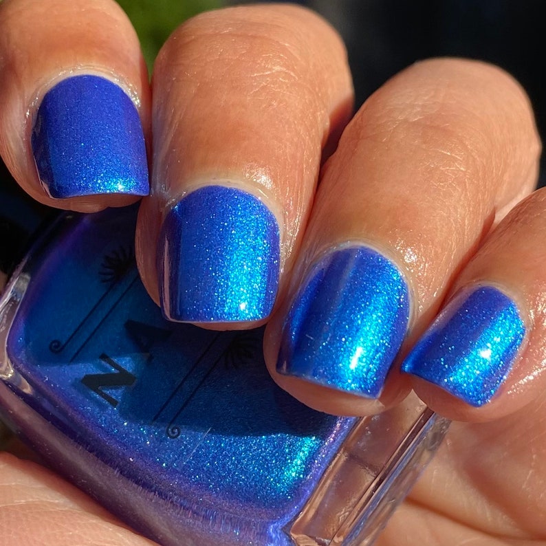 Blue wave periwinkle blue nail polish with duochrome etsy