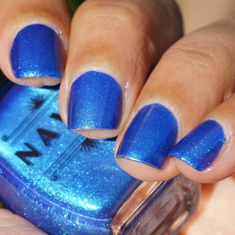 Blue wave periwinkle blue nail polish with duochrome etsy