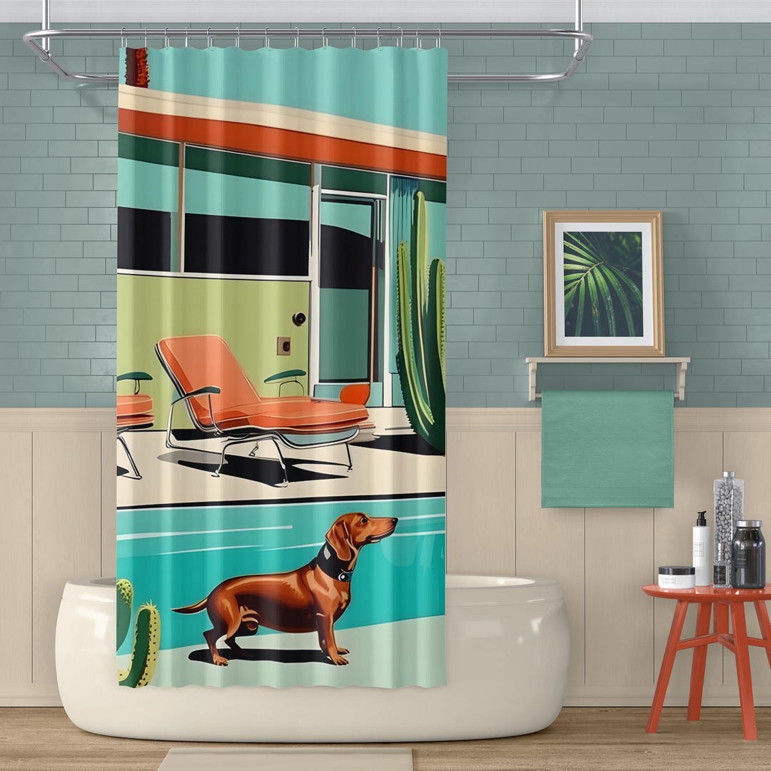 Shower Curtain Quirky Aesthetic Home Decor Gift Dog Daschund Bathroom ...