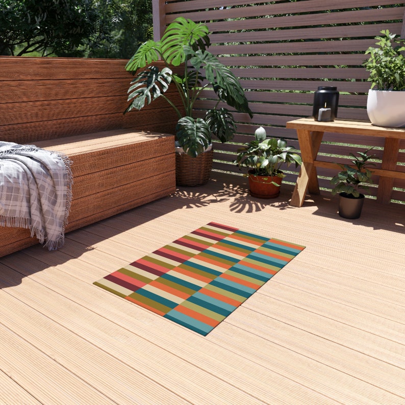 Outdoor Rug Patio Mat Sundeck Pool Area Rug Porch Entryway Mat Colorful ...