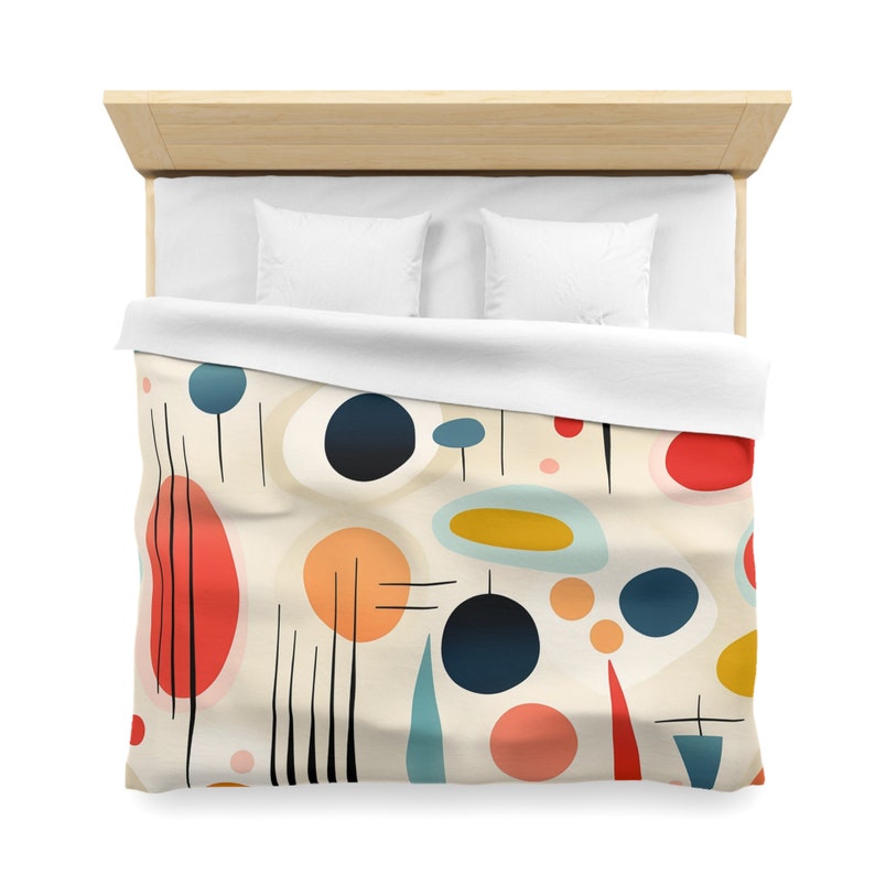 Boho Duvet Cover: Mid-Century Modern Geometric Bedding image 9