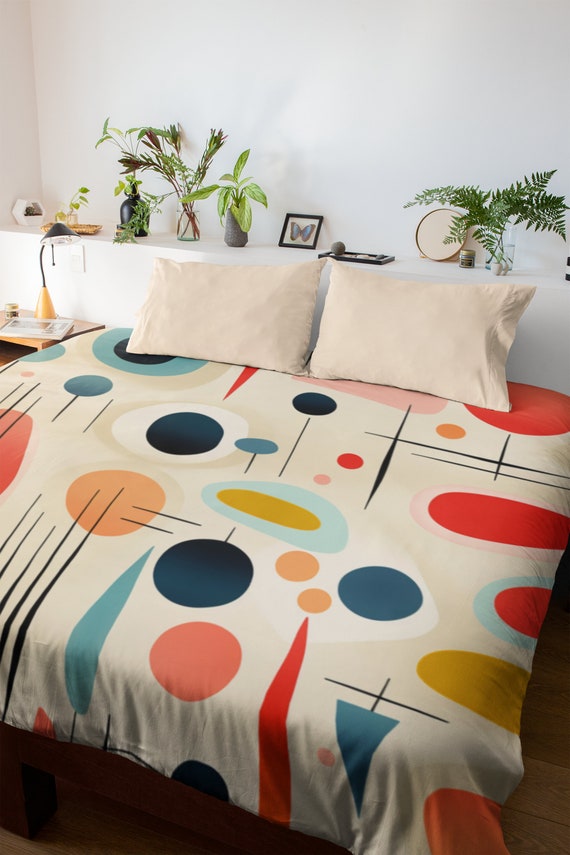 Boho Duvet Cover: Mid-Century Modern Geometric Bedding