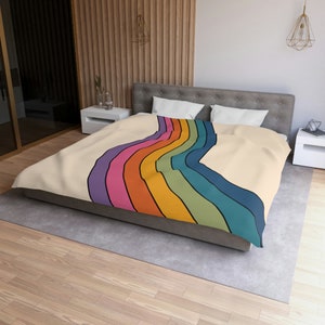 Duvet Cover 70&#39;s Seventies Aesthetic Home Decor Bedding Queen King Bed Twin XL Size Quilt Cover Colorful Bedroom Linens Dorm New Home Gift