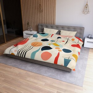 Boho Duvet Cover: Mid-Century Modern Geometric Bedding image 3