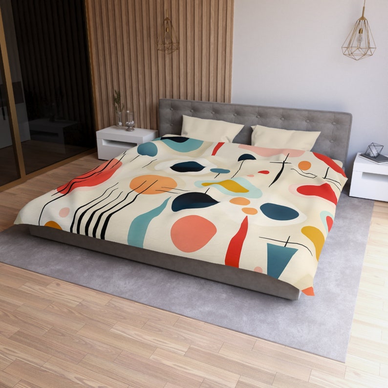 Boho Duvet Cover: Mid-Century Modern Geometric Bedding image 3