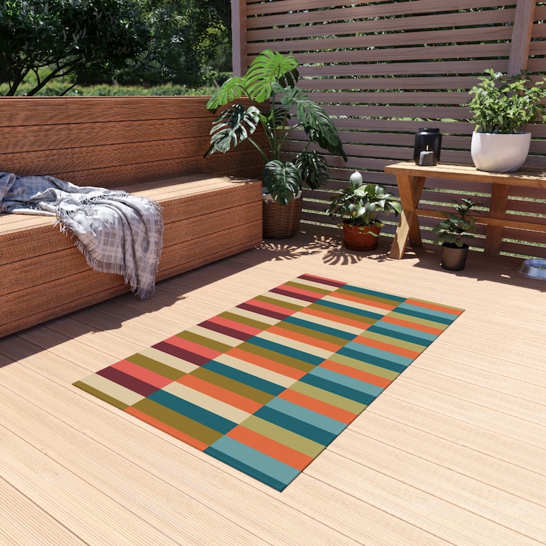 Outdoor Rug Patio Mat Sundeck Pool Area Rug Porch Entryway Mat Colorful ...
