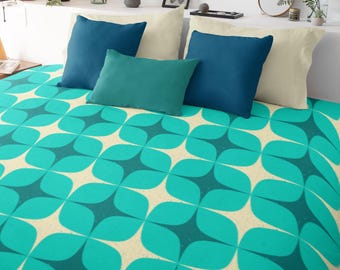 MCM Geometric Duvet Cover Retro Mid-Century Modern Bedroom Linens Colorful Quilt Cover Bold Bedding Gift Ideas