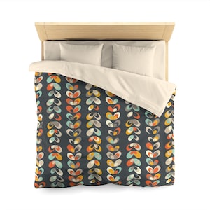 Duvet Cover Cozy Boho Bedroom Decor Vintage Style Bedding Abstract Floral Colorful Bed Linens Gift for Her New Home Essentials