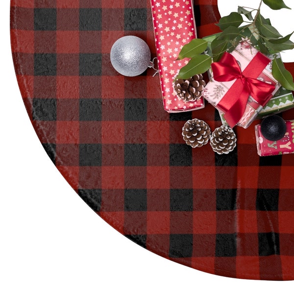 Buffalo Plaid | Christmas Tree Skirt | Red and Black Check | Traditional Pattern | Holidays | Cottagecore | Housewarming | December Birthday
