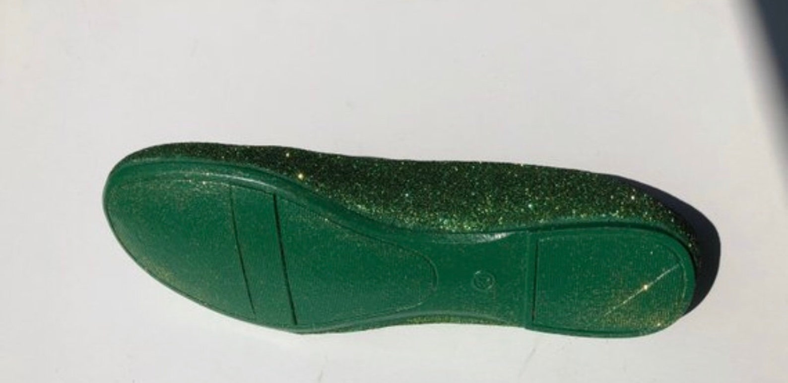 bridal flat emerald green & gold glittered ballet flats *free u.s shipping* jcodanseur shoes