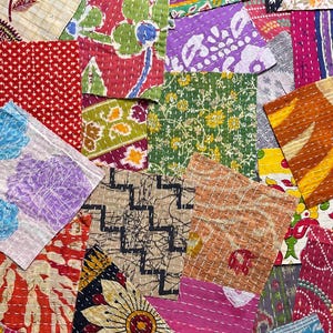 Kantha Scraps 6x6 - Precut fabric squares