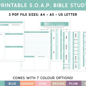 Estudio bíblico imprimible, método de estudio bíblico SOAP, páginas de diario de estudio bíblico, diario de fe, diario bíblico, tamaño A4 y carta