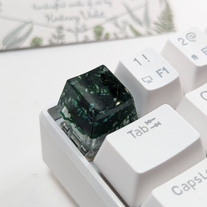 Real Moss Resin Artisan Keycap: Greenery Keyboard Accessory