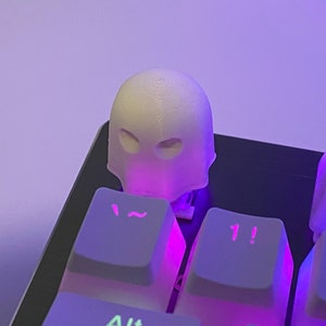 White Spooky Ghost Escape Keycap for Halloween-Themed Keyboards, Supernatural Design, Eerie Charm, Keyboard Personalization, MX-Style Keycap